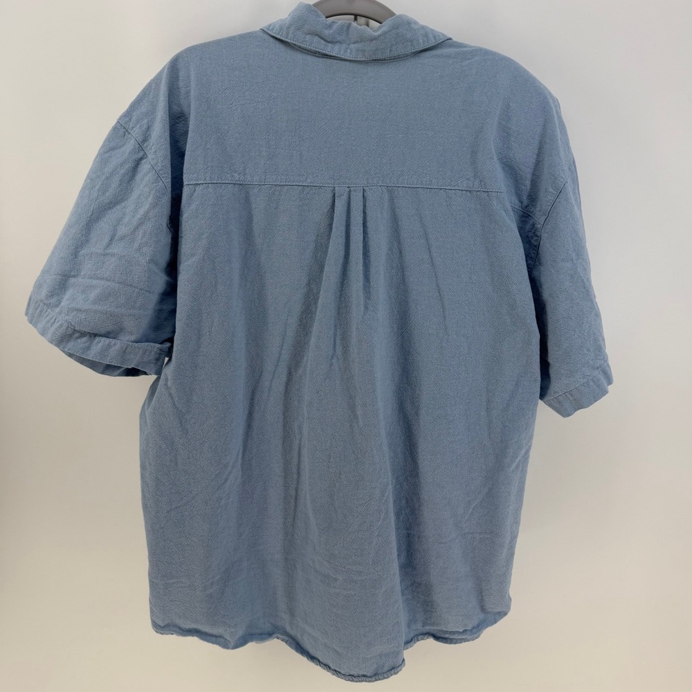 Allyson Whitmore Button Up Womens 1X Blue Embroidered Beaded Western Boho Shirt - Picture 2 of 9